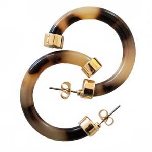 NEW HOO HOOPS women's mini shell hoops in tortoise
